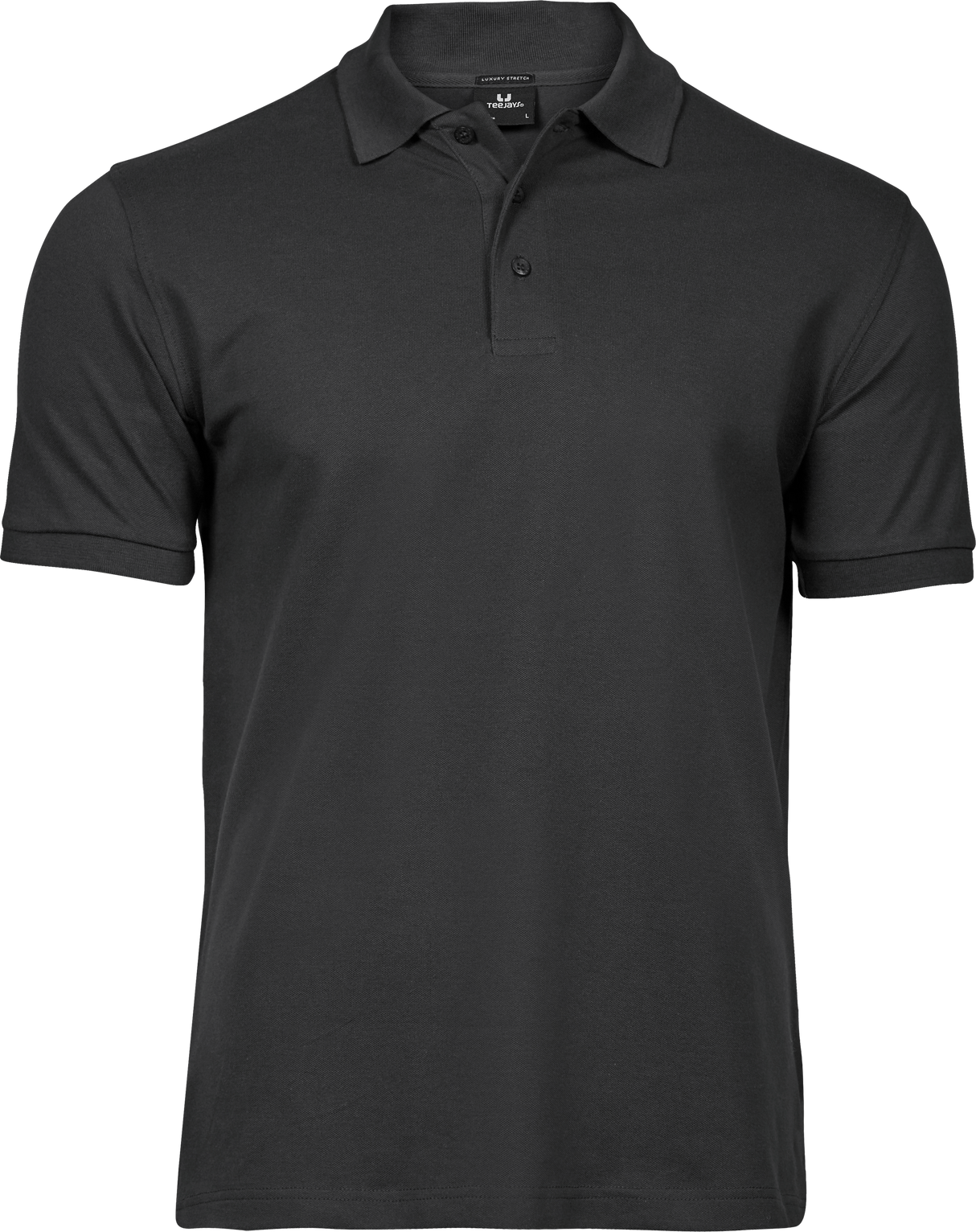 Luxury stretch polo T-shirt, Mørk Grå - Style 1405