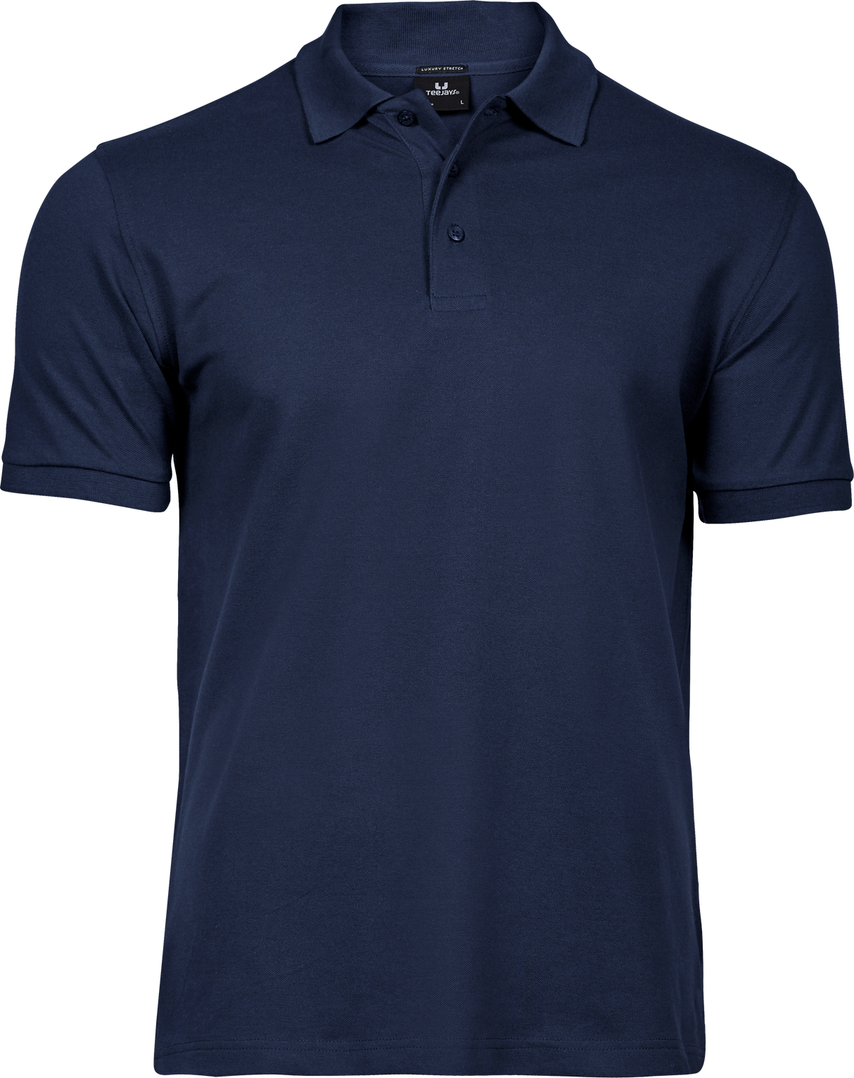Luxury stretch polo T-shirt, Navy - Style 1405
