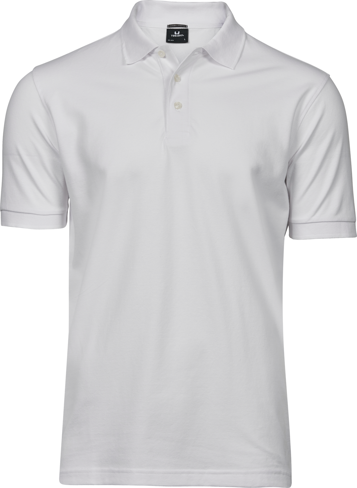 Luxury stretch polo T-shirt, Hvid - Style 1405