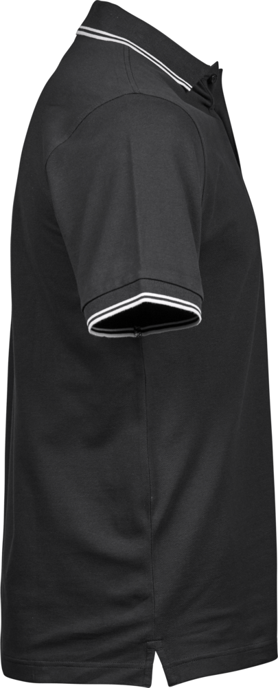 Luxury Stripe Stretch Polo, Sort/Hvid, Herre, Teejays - Style 1407