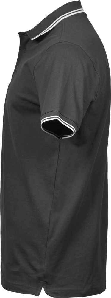 Luxury Stripe Stretch Polo, Mørk Grå/Hvid, Herre, Teejays - Style 1407