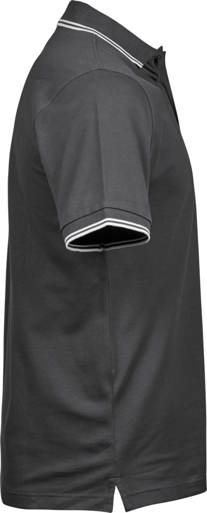 Luxury Stripe Stretch Polo, Mørk Grå/Hvid, Herre, Teejays - Style 1407