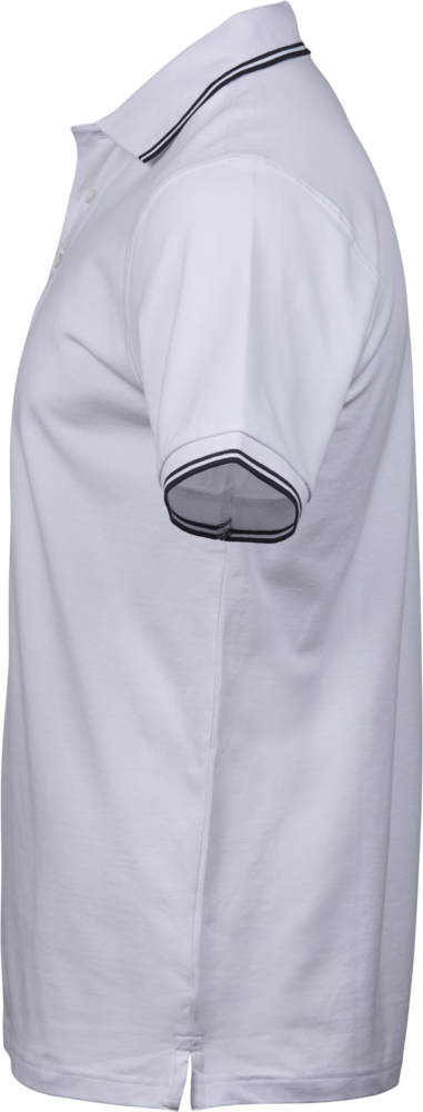 Luxury Stripe Stretch Polo, Hvid/Navy, Herre, Teejays - Style 1407