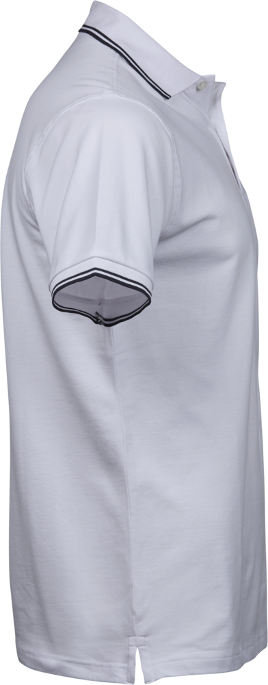 Luxury Stripe Stretch Polo, Hvid/Navy, Herre, Teejays - Style 1407