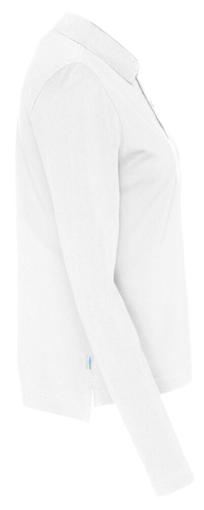 Pique Langærmet Polo, Hvid - Dame - Cottover 141017