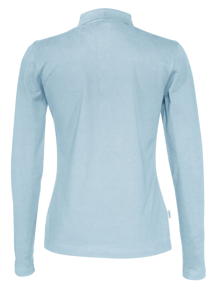 Pique Langærmet Polo, Lyseblå - Dame - Cottover 141017