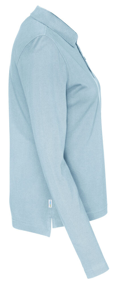 Pique Langærmet Polo, Lyseblå - Dame - Cottover 141017