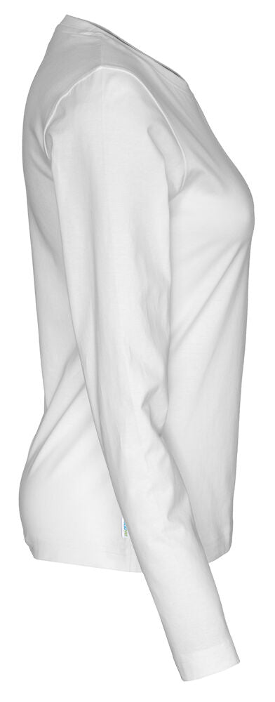 Langærmet T-shirt, Hvid - Dame - Cottover 141019