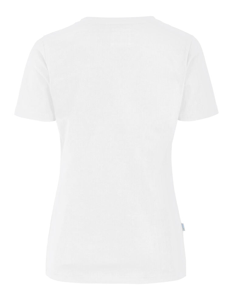 Slim Fit V-hals T-shirt, Hvid - Dame - Cottover 141025