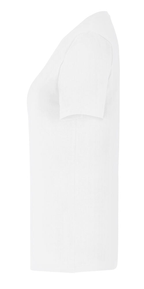 Slim Fit V-hals T-shirt, Hvid - Dame - Cottover 141025