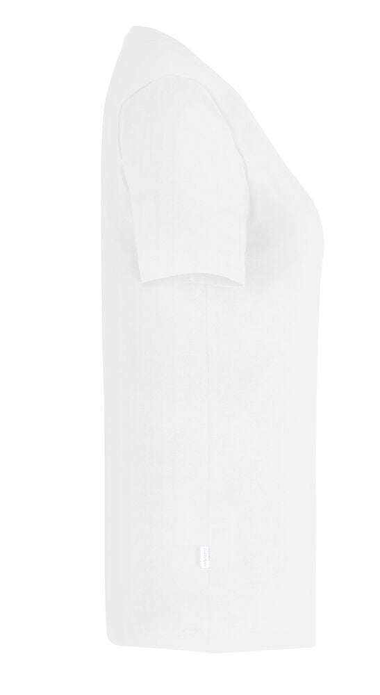 Slim Fit V-hals T-shirt, Hvid - Dame - Cottover 141025