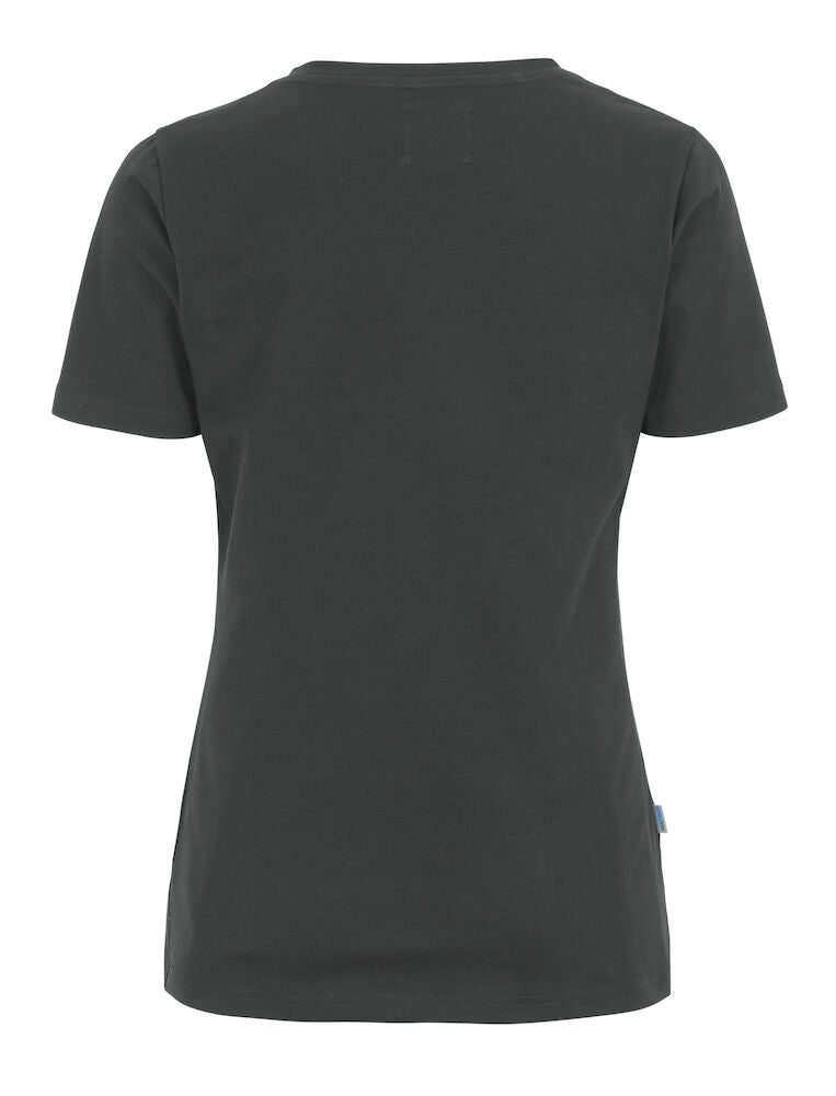 Slim Fit V-hals T-shirt, Mørkegrå - Dame - Cottover 141025