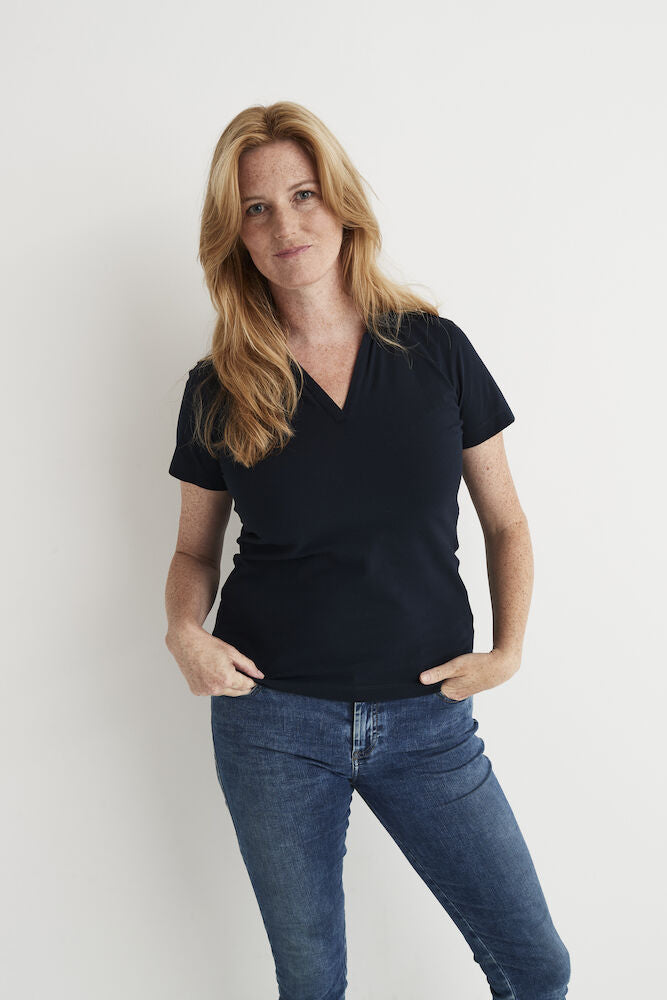 Pique Stretch Polo, Navy - Dame - Cottover 141505