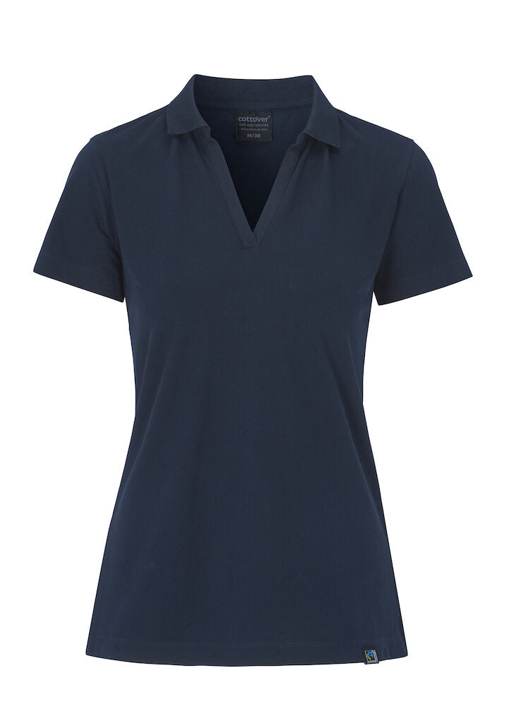 Pique Stretch Polo, Navy - Dame - Cottover 141505