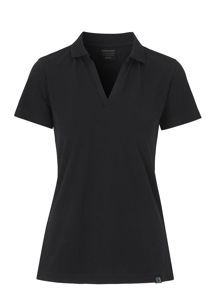 Pique Stretch Polo, Sort - Dame - Cottover 141505