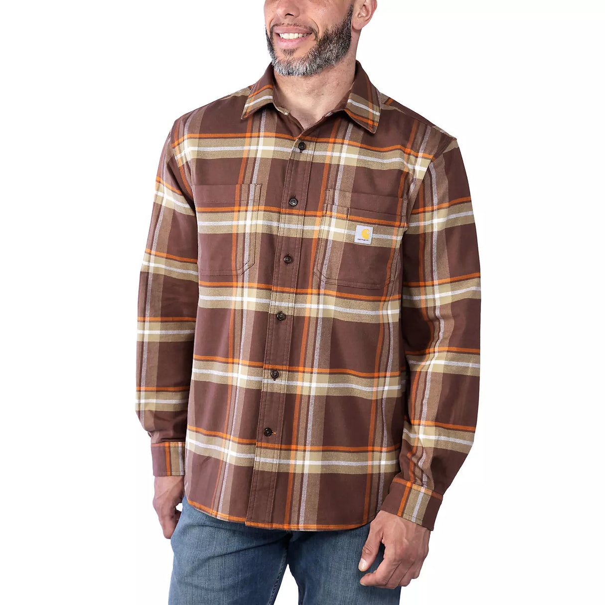 Midweight flannelskjorte, Herre, Chestnut - Carhartt 105945 - B57