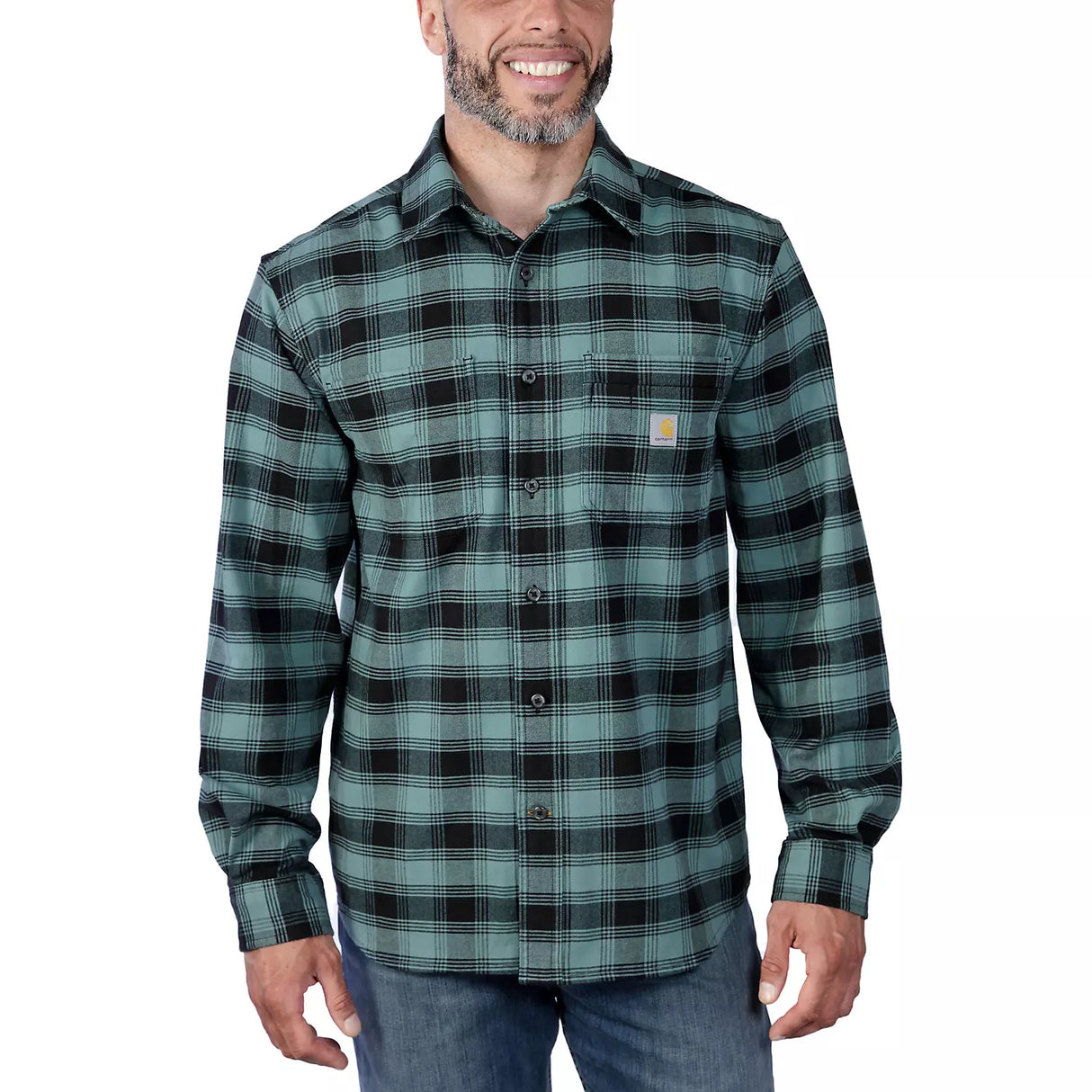Midweight flannelskjorte, Herre, Sea pine - Carhartt 105945 - GE0