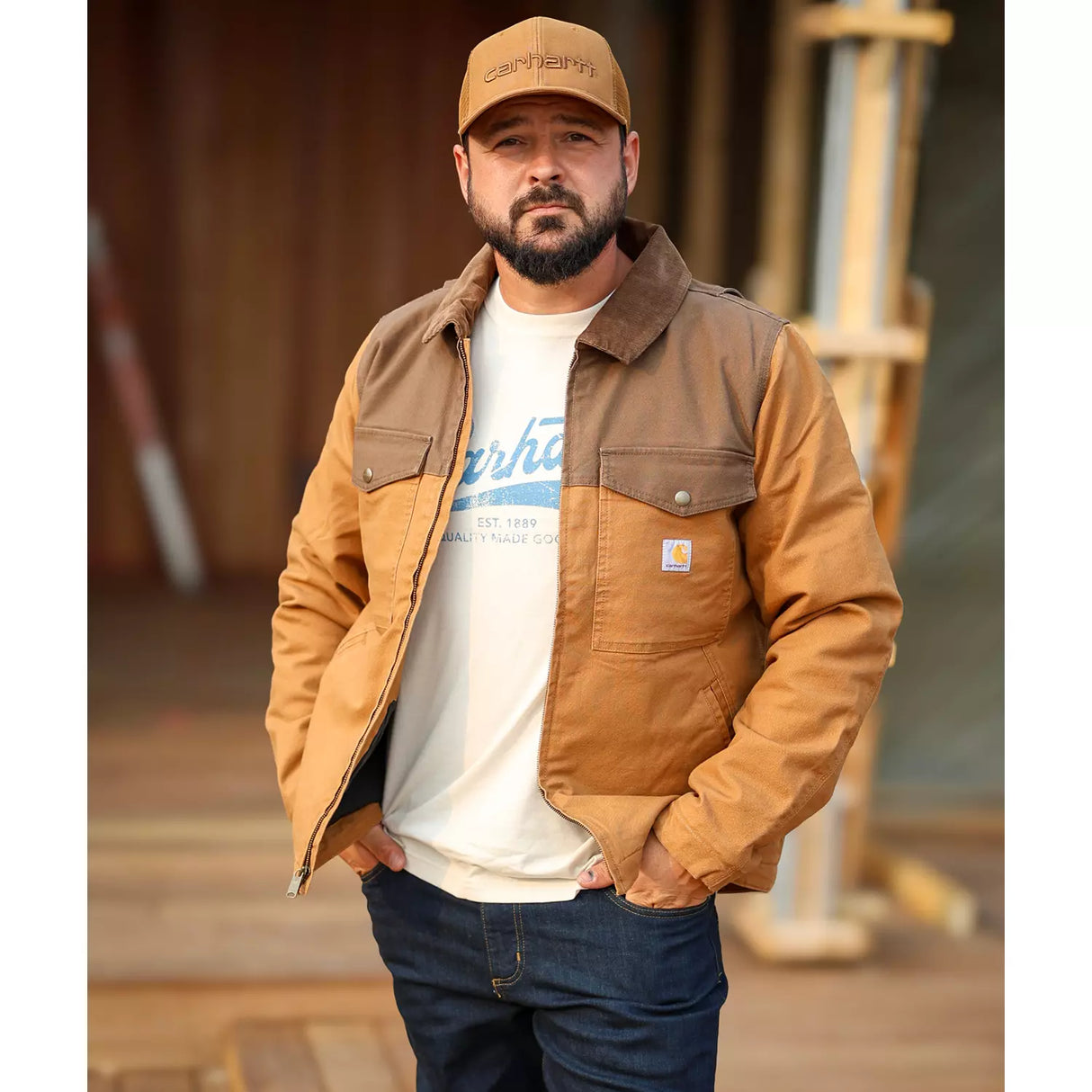 Carhartt Montana Duck jakke med for, Brown/coffee 106432