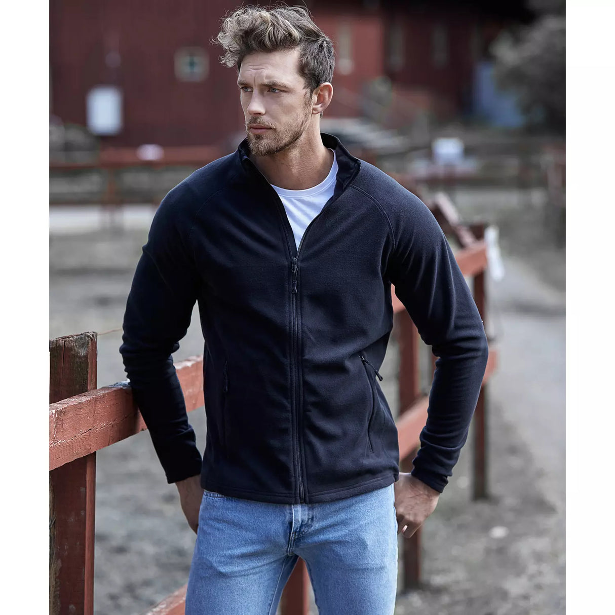 Active fleece cardigan, Sort, Herre - Style 9160