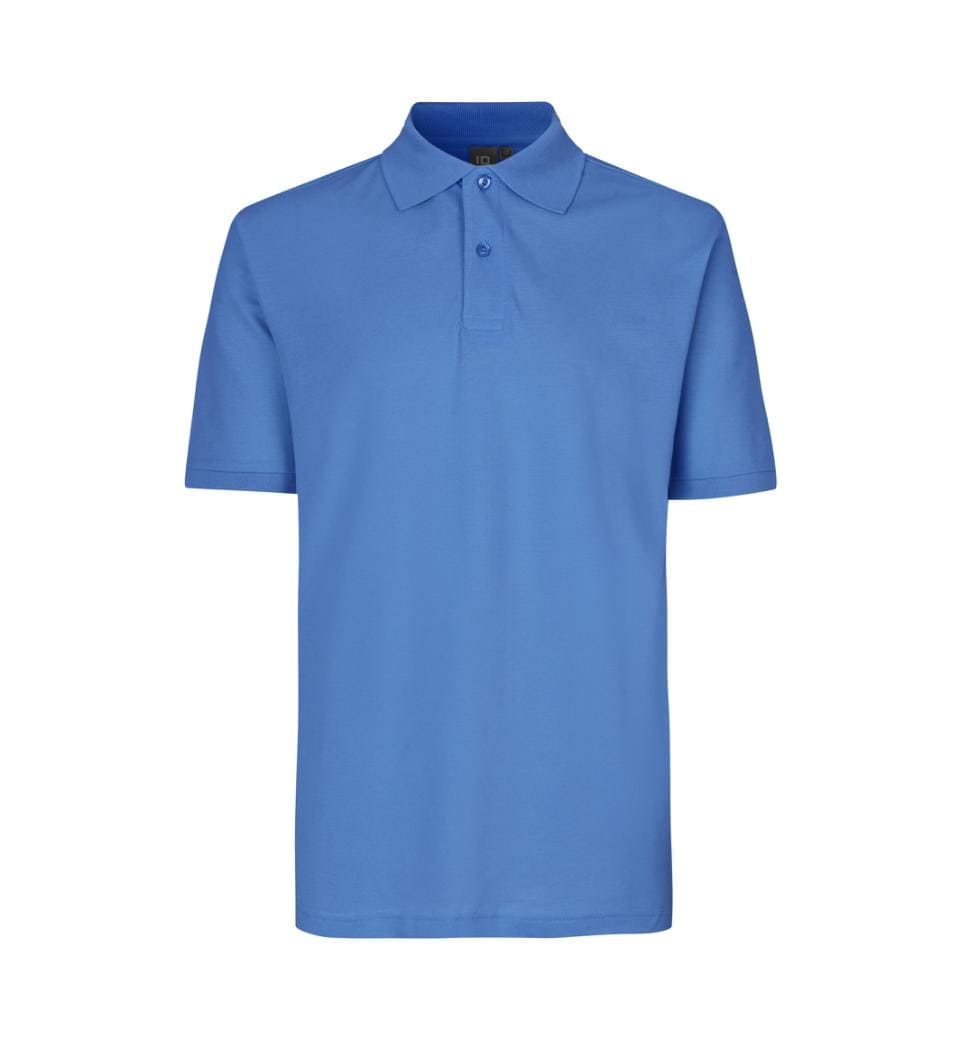 Klassisk Herre Polo T-shirt – 100% Bomuld, Regular Fit, Azur - 2020