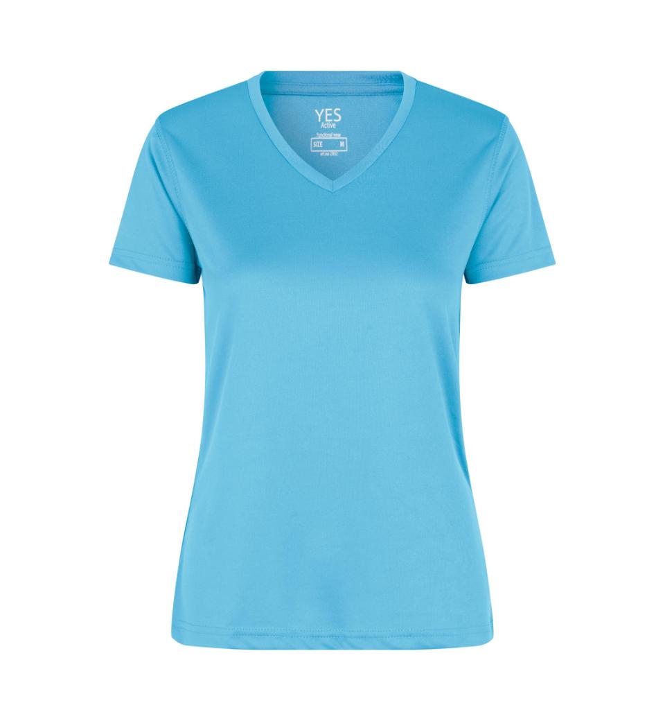 YES Active T-shirt - Dame - Cyan - ID 2032