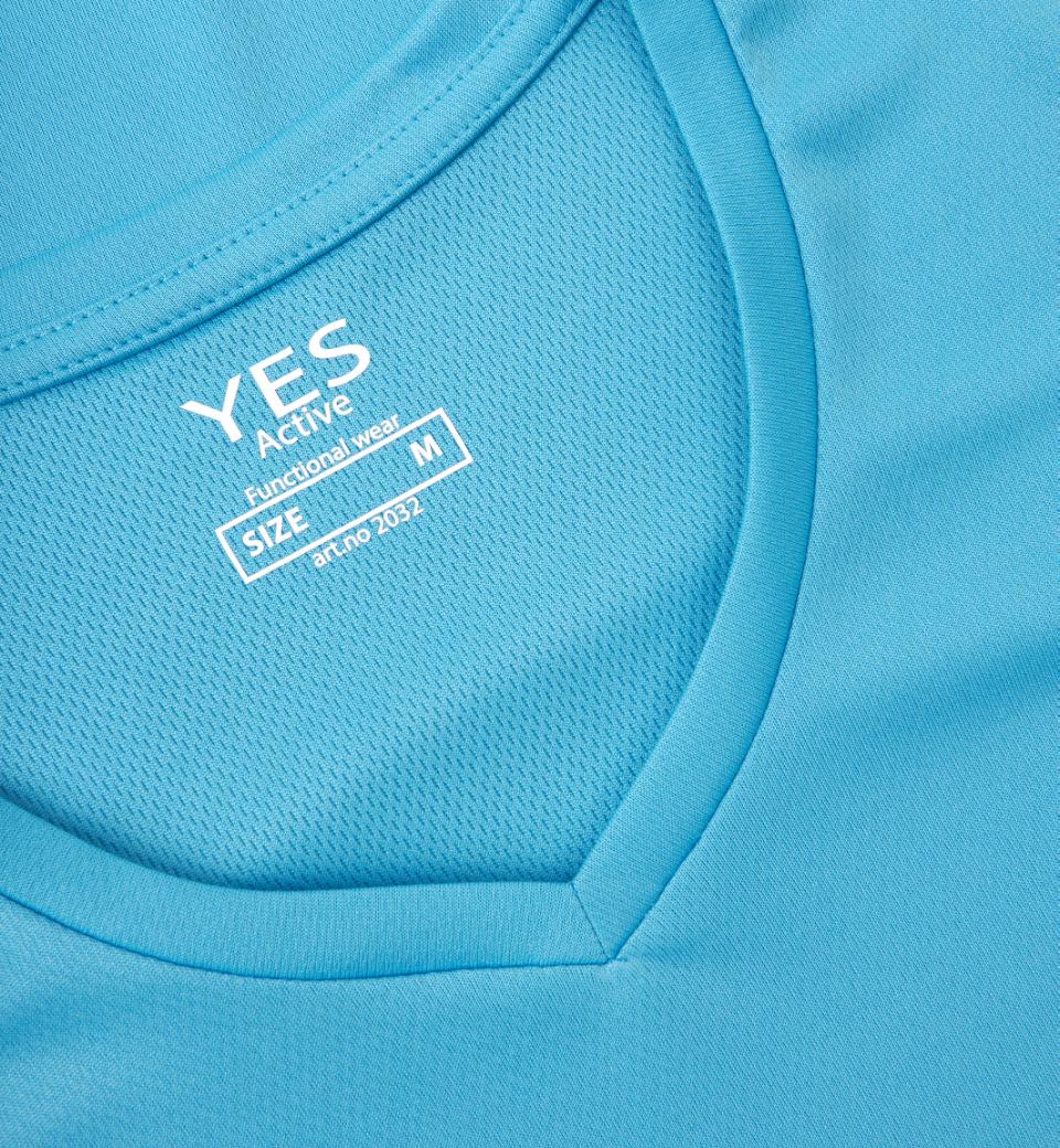 YES Active T-shirt - Dame - Cyan - ID 2032