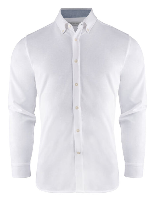 Burlingham Jersey skjorte, Hvid - James Harvest 211038 - 100