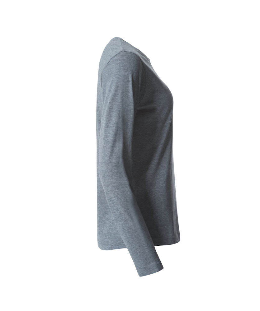 Basic Dame T-shirt med langeærmer - Grå - Clique 029034