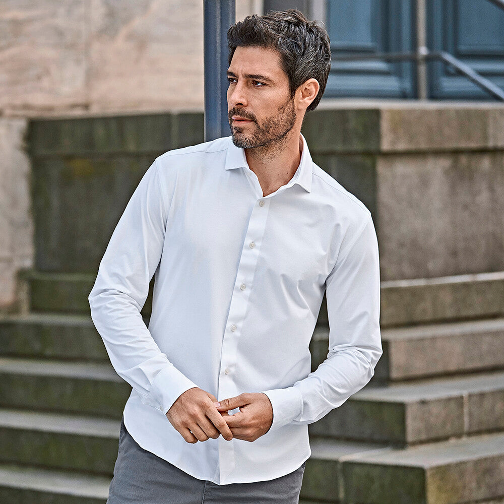 Stretch Skjorte , Hvid, Herre - Style 4030