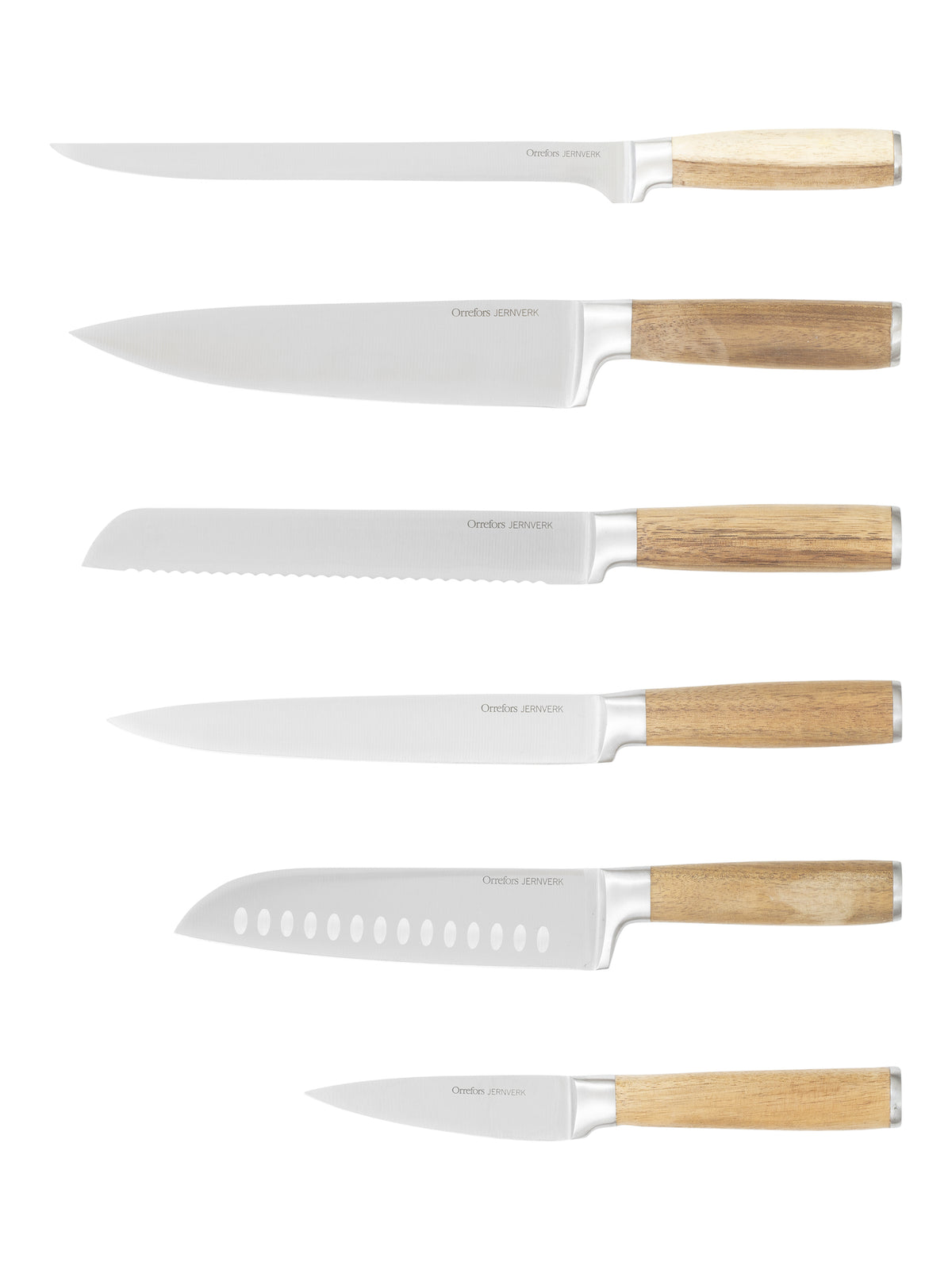 6-pak Køkkenknive, Stål, Orrefors Jernverk 410988