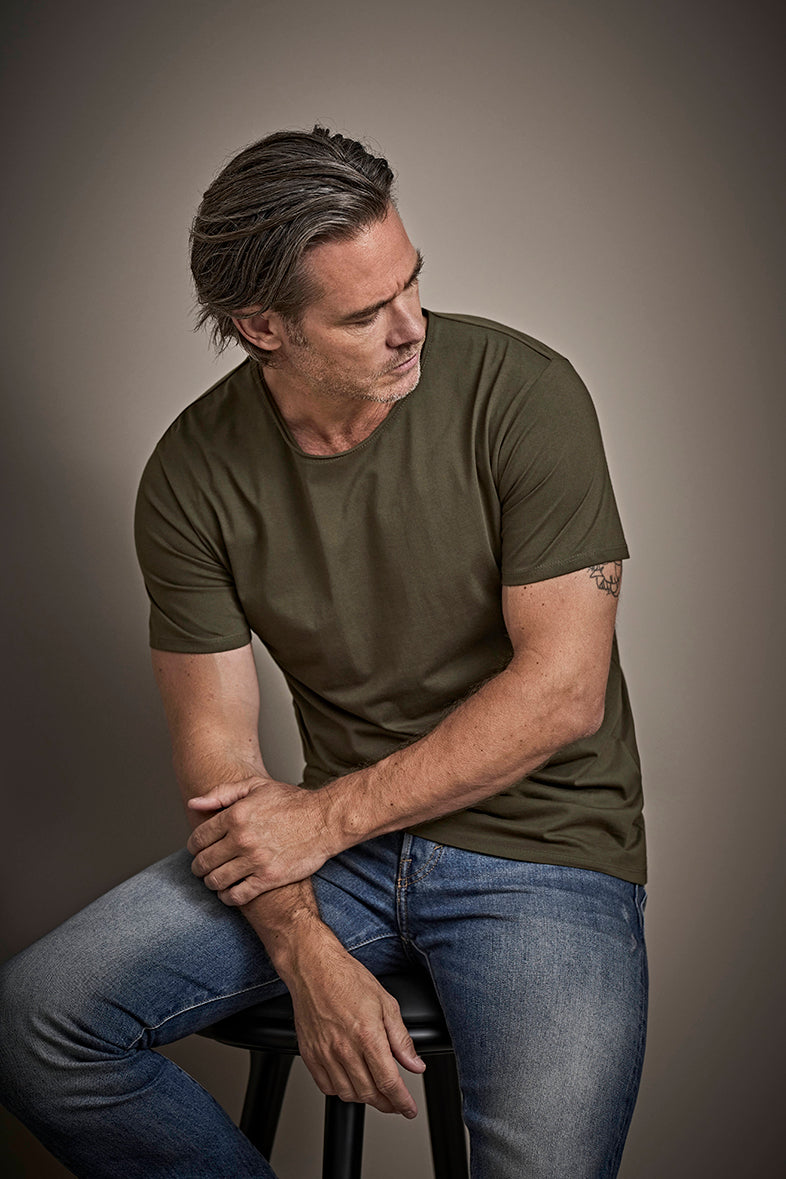 Raw-Edge Tee, Hvid, Herre - Style 5060