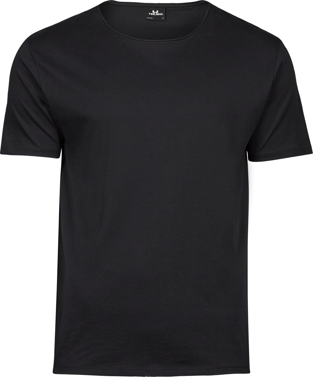 Raw-Edge Tee, Sort, Herre - Style 5060