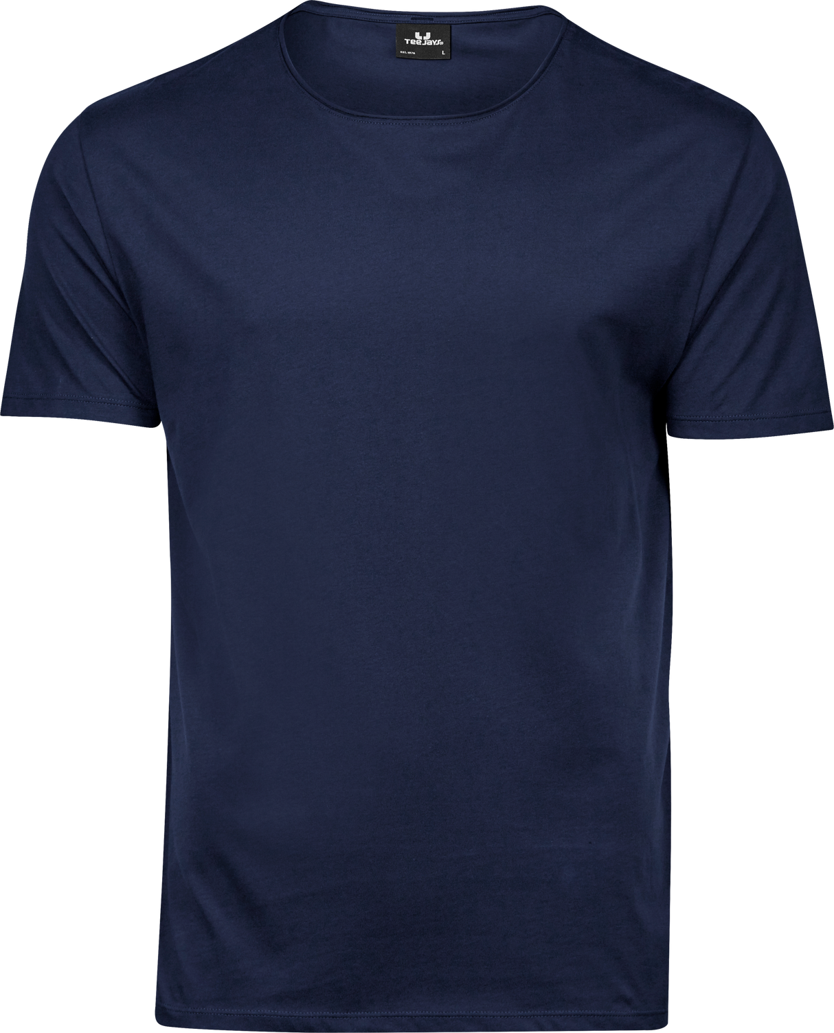 Raw-Edge Tee, Navy, Herre - Style 5060