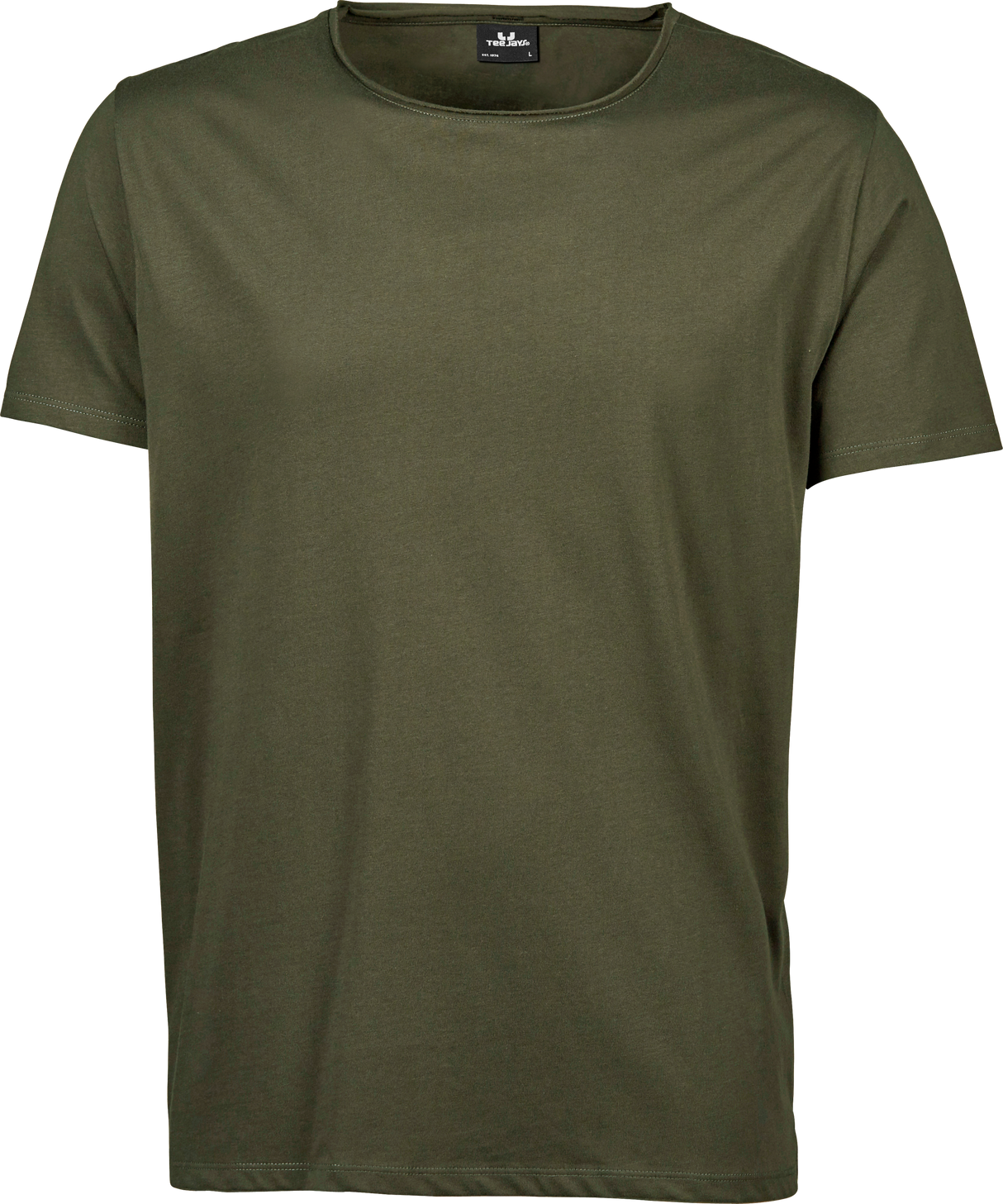 Raw-Edge Tee, Oliven, Herre - Style 5060