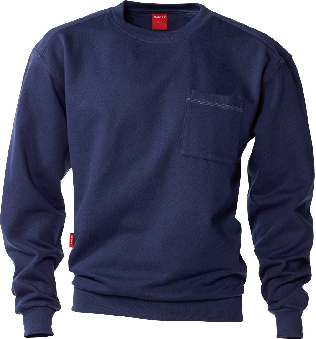 Kansas Match sweatshirt / arbejdstrøje, Mørk Marine - 100782-311