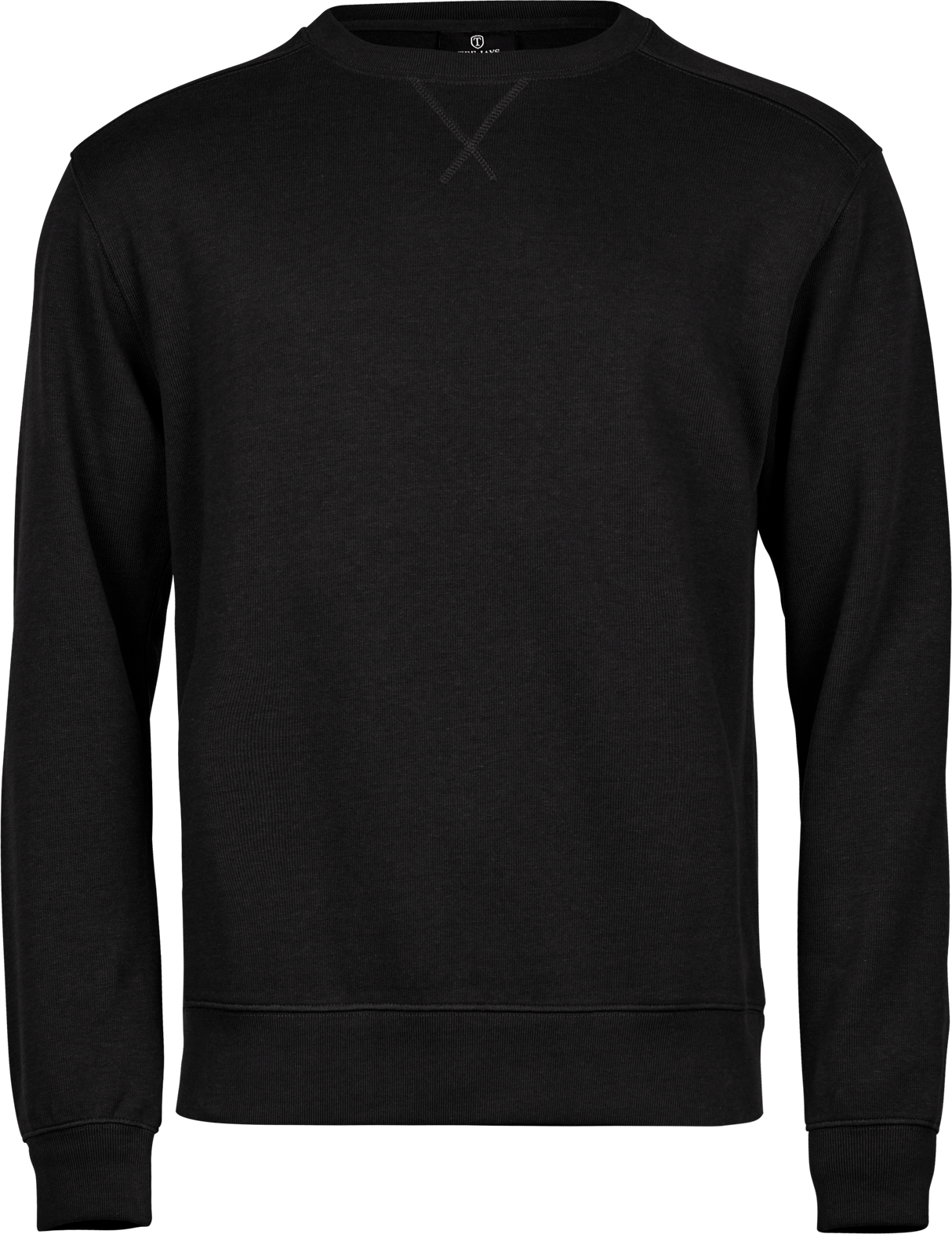 Essentiel crewneck-sweatshirt med X-stik, Sort, Herre - Style 5504