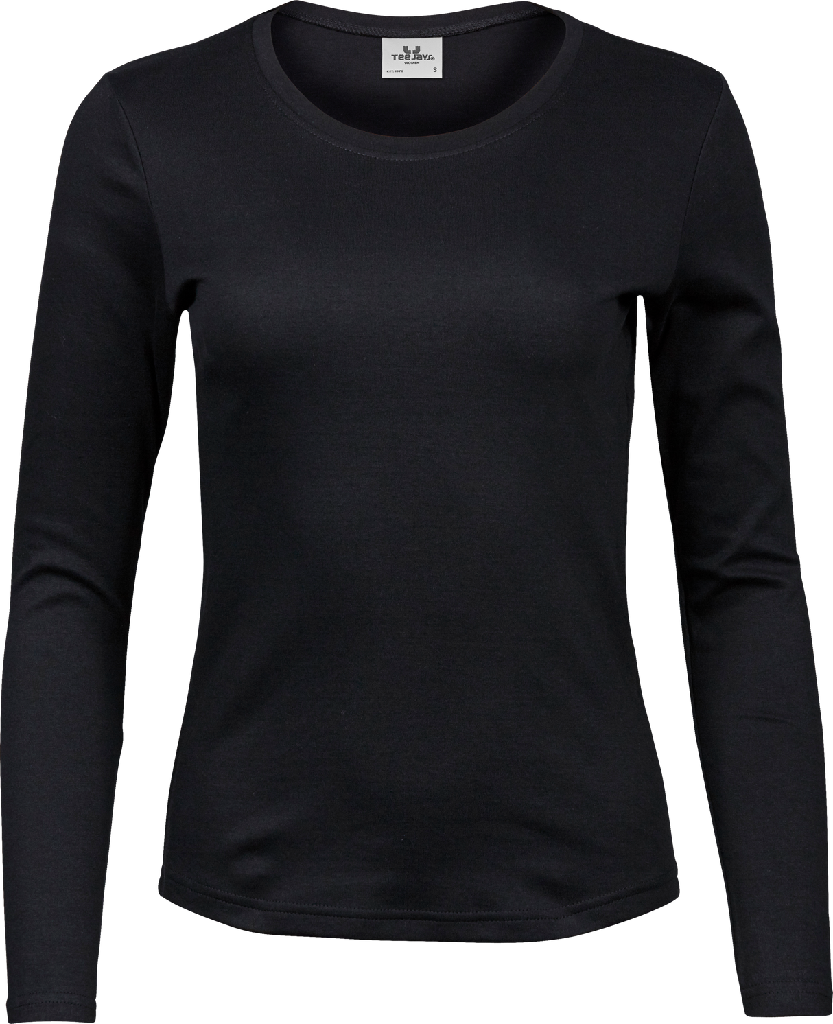 Langærmet Interlock Tee Dame - Sort - Teejays 590