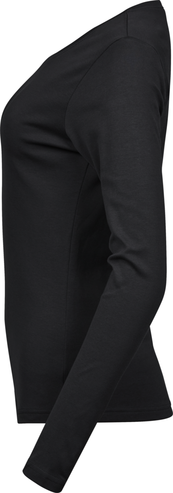 Langærmet Interlock Tee Dame - Sort - Teejays 590