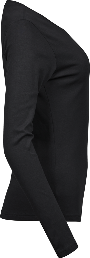 Langærmet Interlock Tee Dame - Sort - Teejays 590