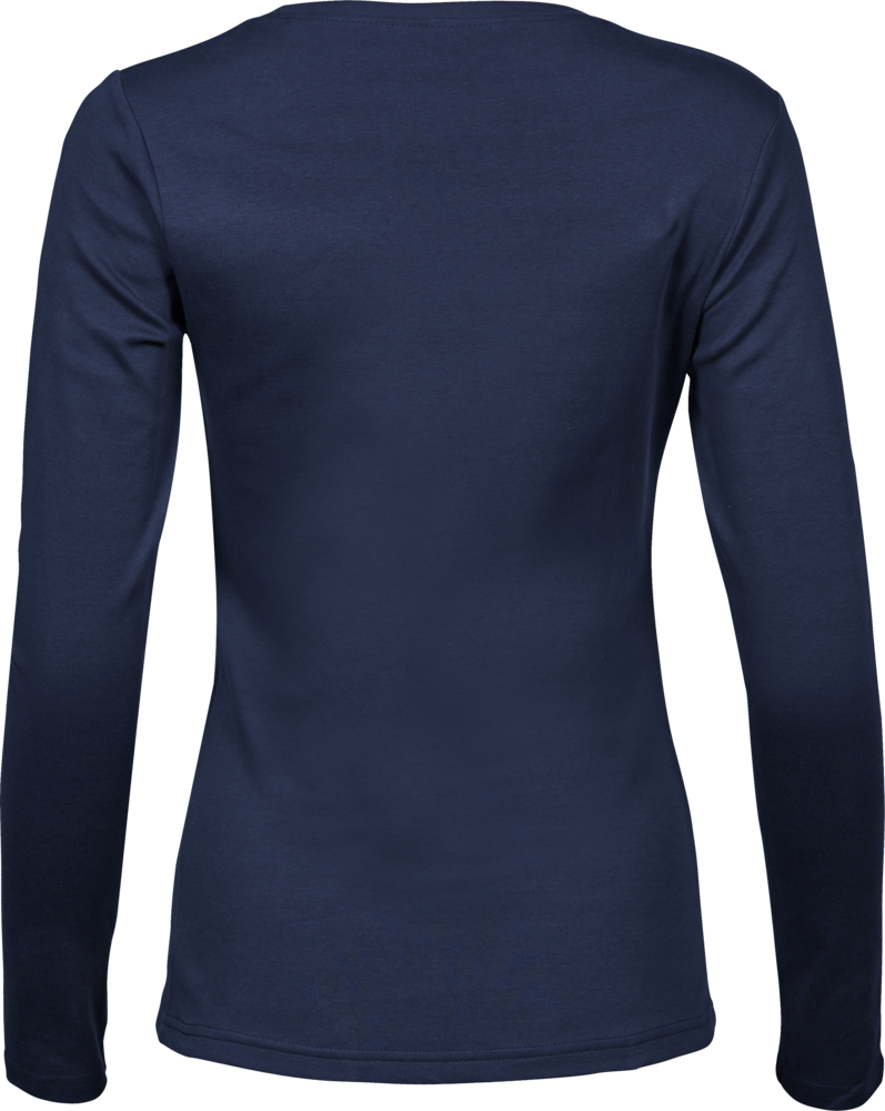Langærmet Interlock Tee Dame - Navy - Teejays 590