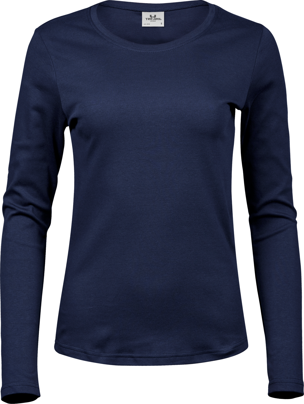 Langærmet Interlock Tee Dame - Navy - Teejays 590