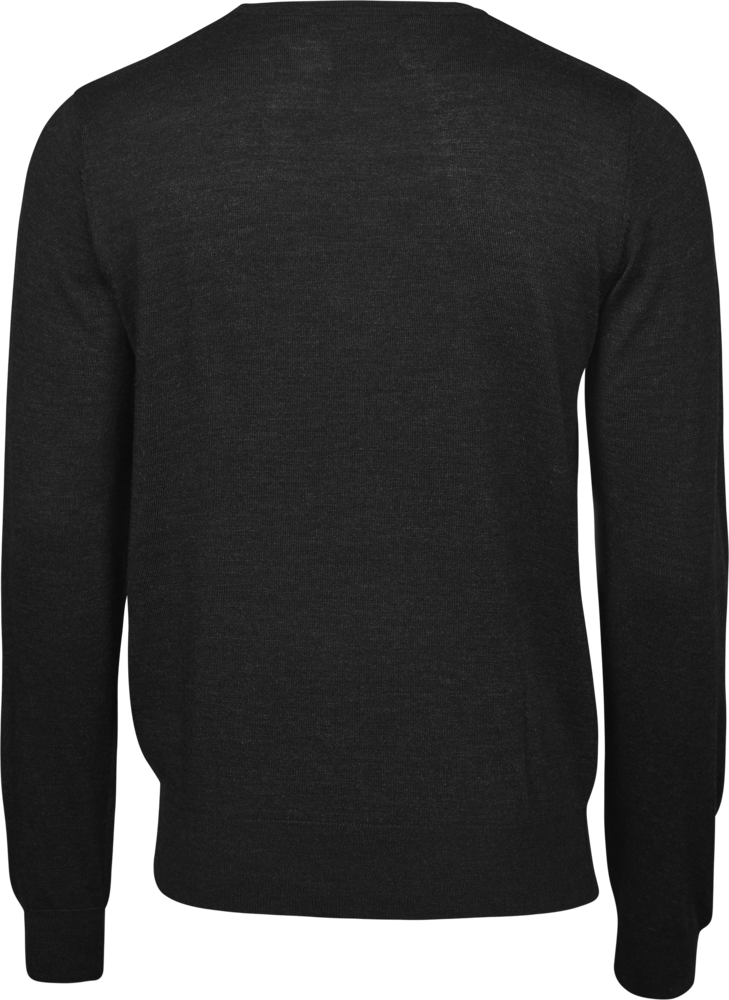 Crew Neck trøje med merinould Herre, Sort - Style 6000