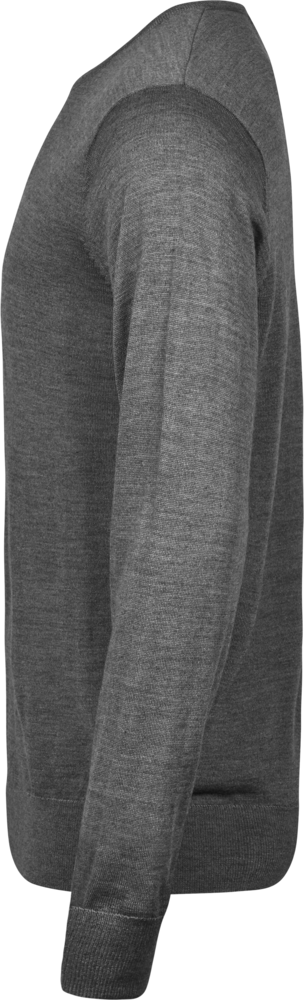 Crew Neck trøje med merinould Herre, Grå - Style 6000