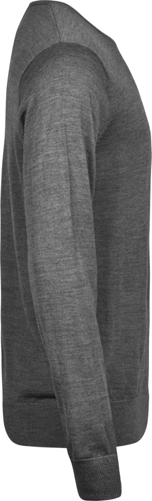 Crew Neck trøje med merinould Herre, Grå - Style 6000