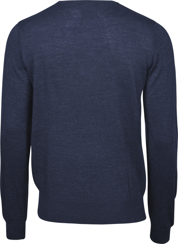 Crew Neck trøje med merinould Herre, Navy - Style 6000