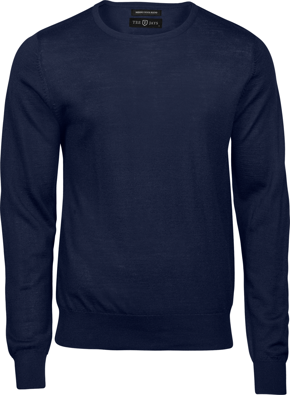 Crew Neck trøje med merinould Herre, Navy - Style 6000