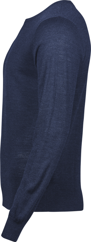 Crew Neck trøje med merinould Herre, Navy - Style 6000