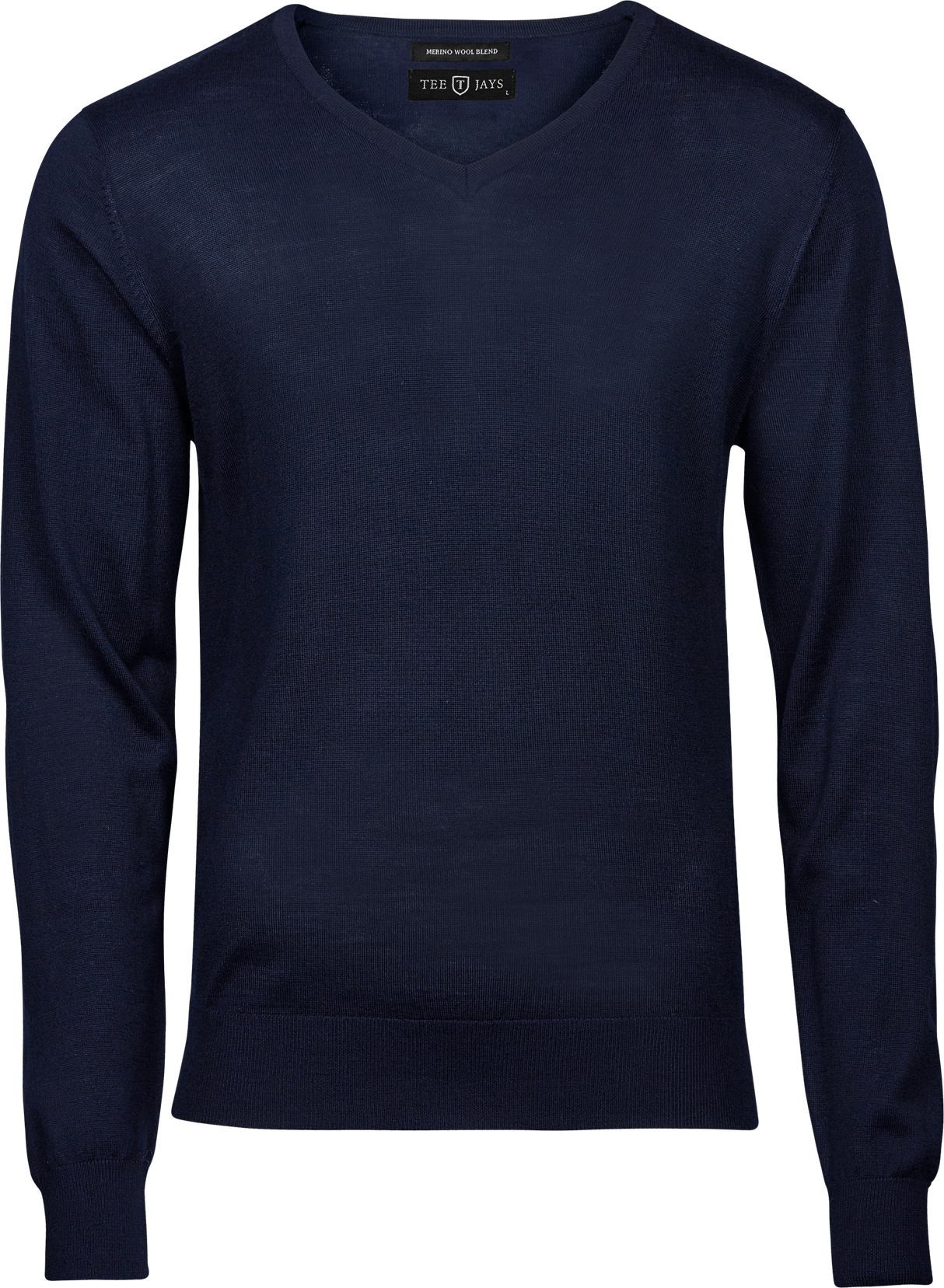 Strik Crewneck V Hals Herre, Navy , Teejays - Style 6001