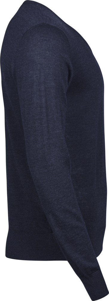 Strik Crewneck V Hals Herre, Navy , Teejays - Style 6001