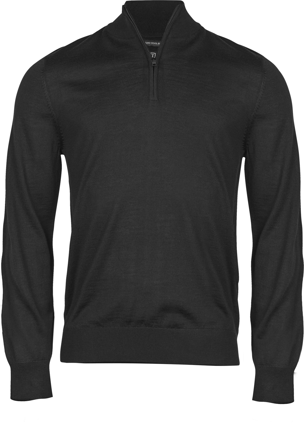 Half Zip Strik Herre, Sort - Style 6010